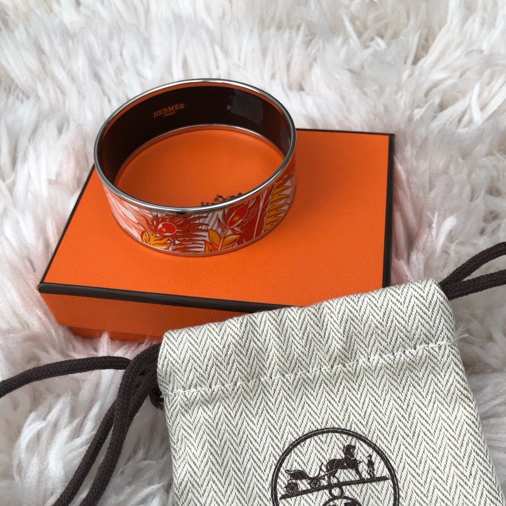 Authentic Hermes cloisonné enamel bangle
